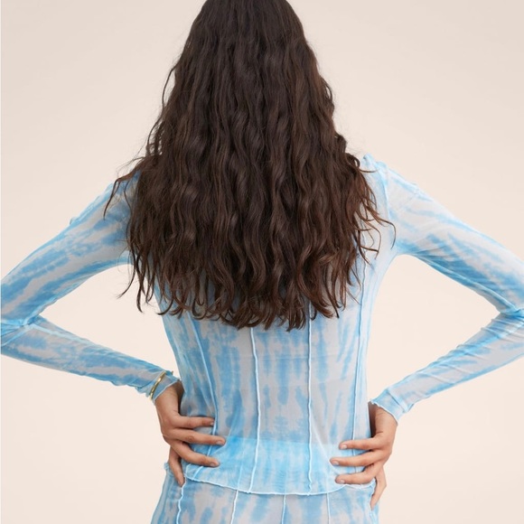 Mango sheer long sleeve top - Size 8 - Picture 7 of 11